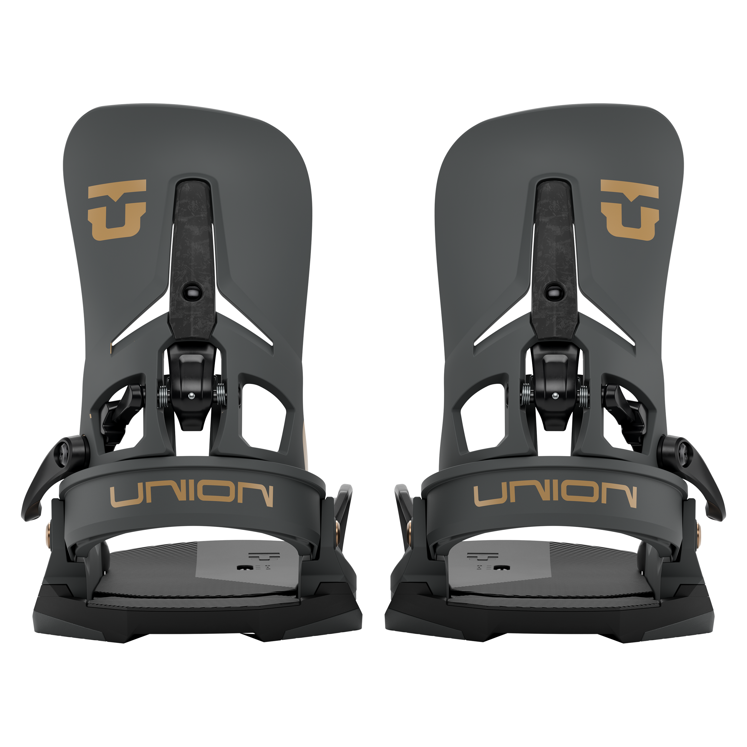 Union Atlas Pro Step On snowboard binding in black, rear view showing high-back and strap details for the 2027 snowboarding gear.