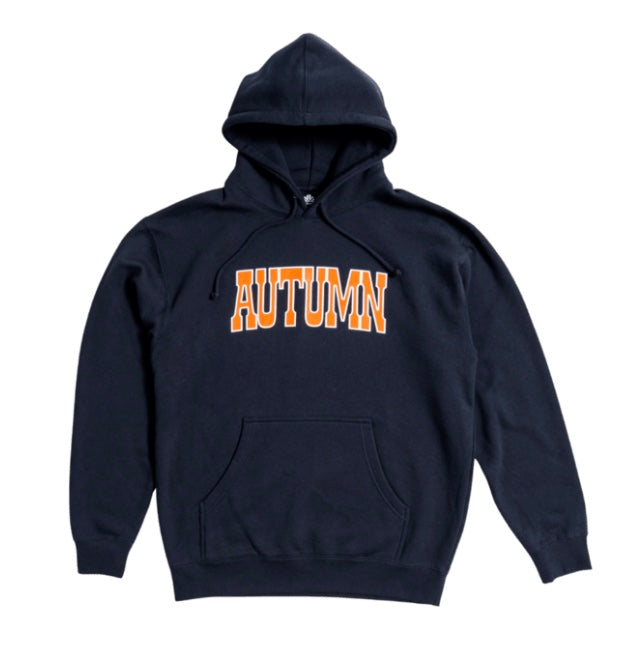 Autumn Crown Hooded Fleece in autumn-inspired colors, unisex design, featuring a cozy hood and soft fleece fabric.