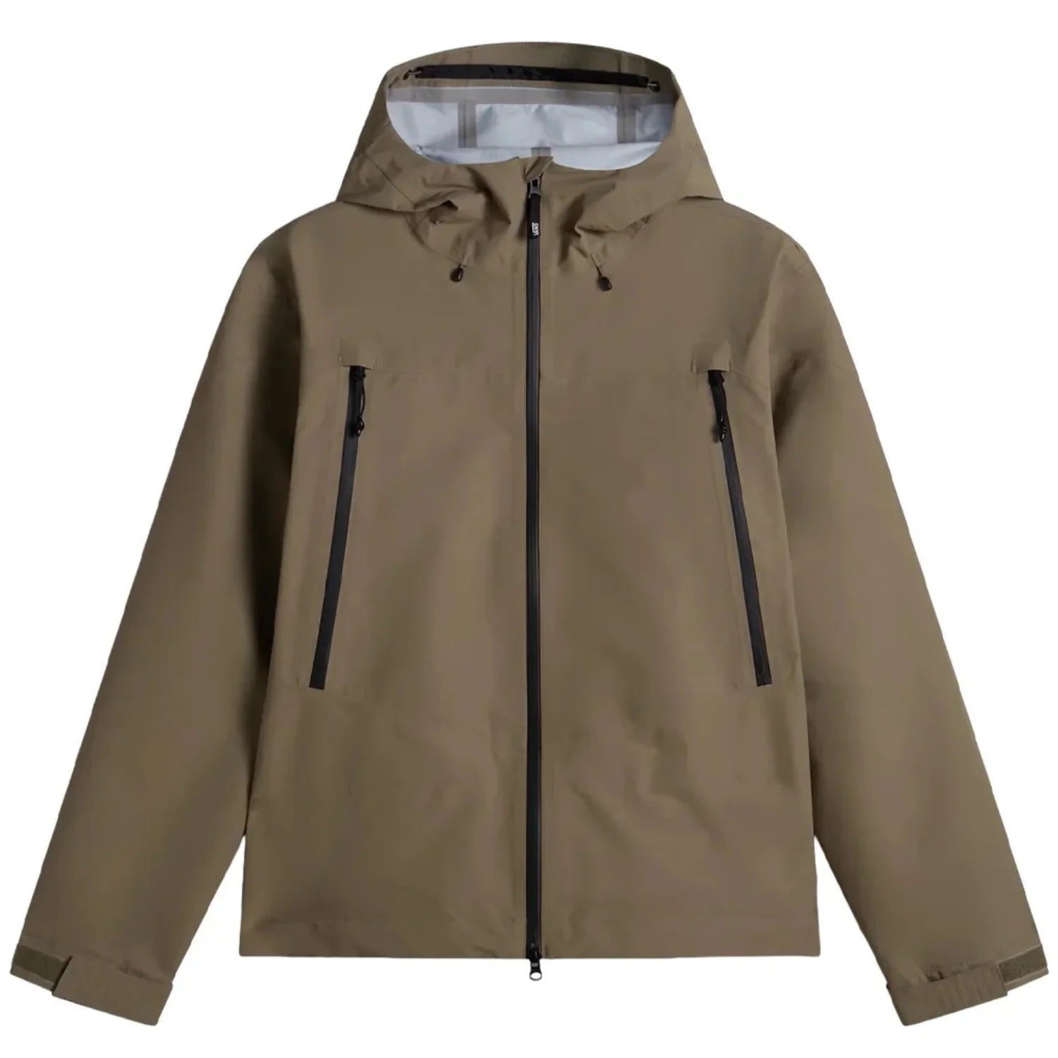 Men's Vans MTE Hi-Country 3L Jacket 2.0 in black, shown from the front with a zip-up design and waterproof fabric.