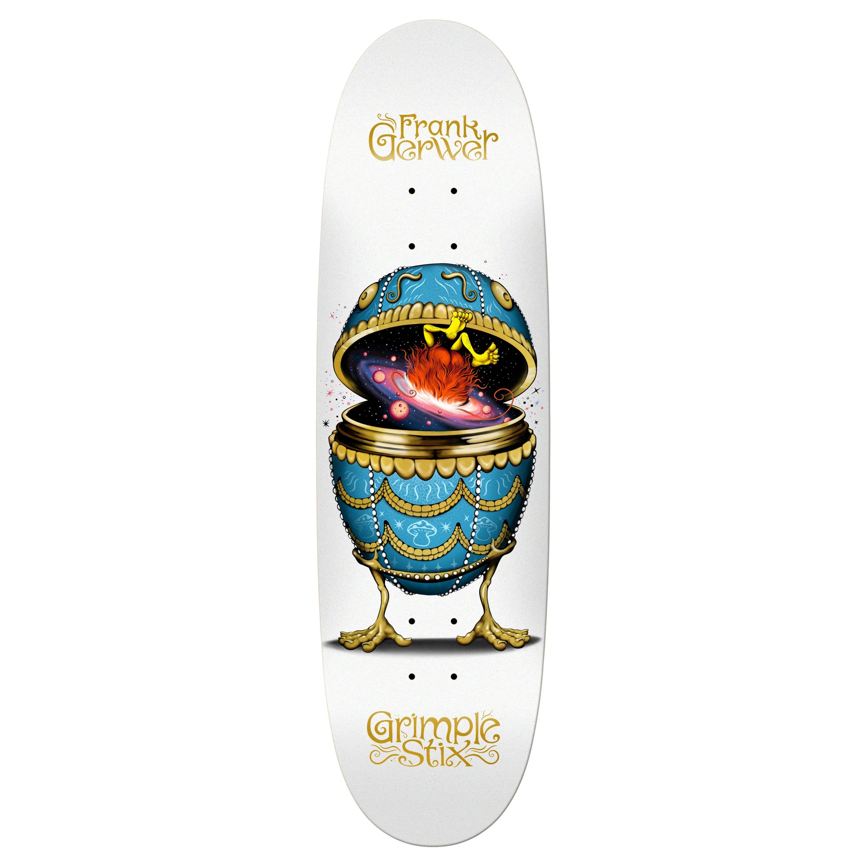Antihero Grimple Stix Gerwer skateboard deck in 9.1 inches, featuring graphic design, ideal for skateboarding enthusiasts.