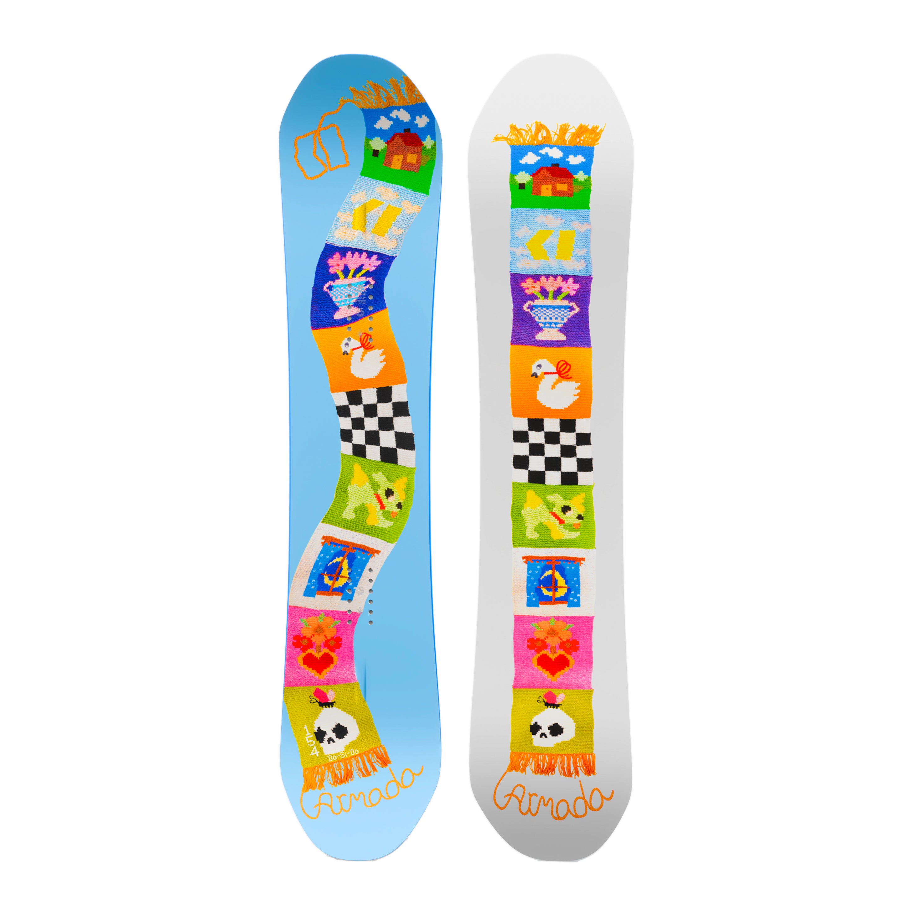 Armada Do Si Do women's snowboard with a sleek design, suitable for all-mountain snowboarding, shown from an overhead view.