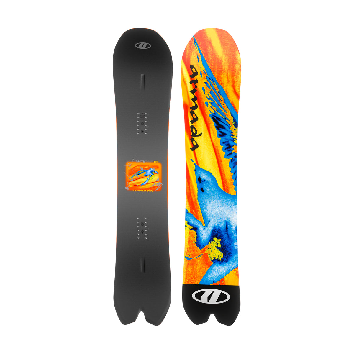 Armada Shatter Point Snowboard 2027, overview image showing the snowboard's design and graphics on a neutral background.