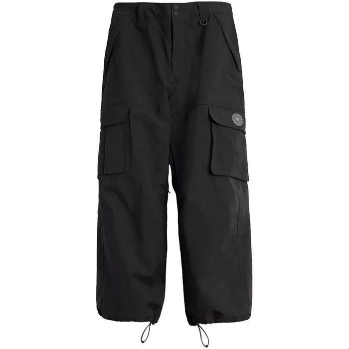Autumn Reserve 3L Snow Pants for men and women, waterproof winter ski pants in black with adjustable waist and snow gaiters.
