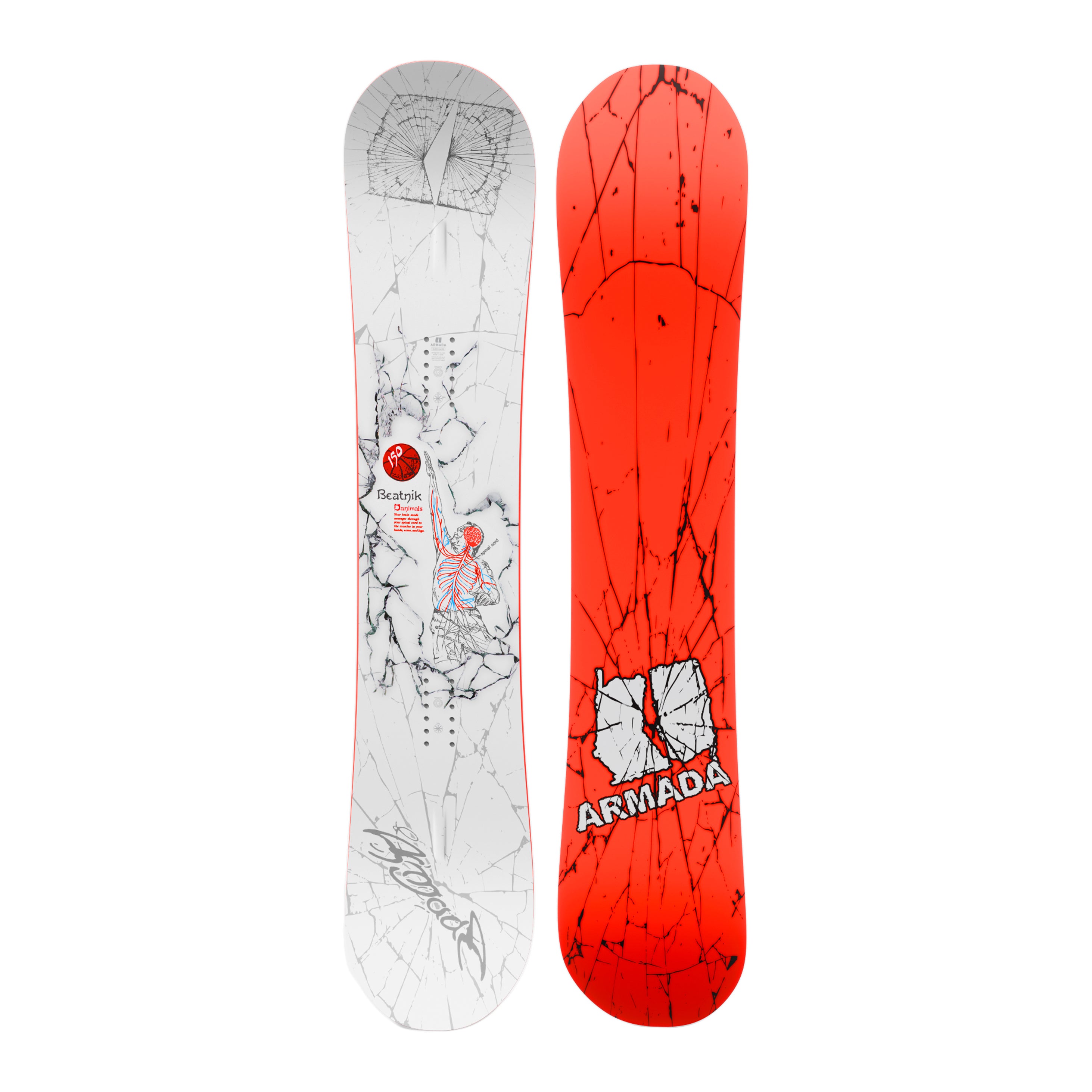 Armada Beatnik 2027 snowboard, full topsheet view showing the directional freestyle shape and graphic.