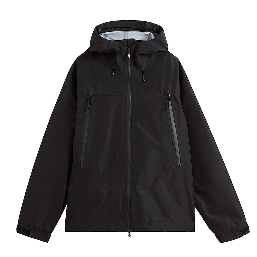 Vans MTE Hi-Country 3L Snowboard Jacket 2.0 for men in black, featuring a sleek winter design with waterproof fabric and adjustable hood.