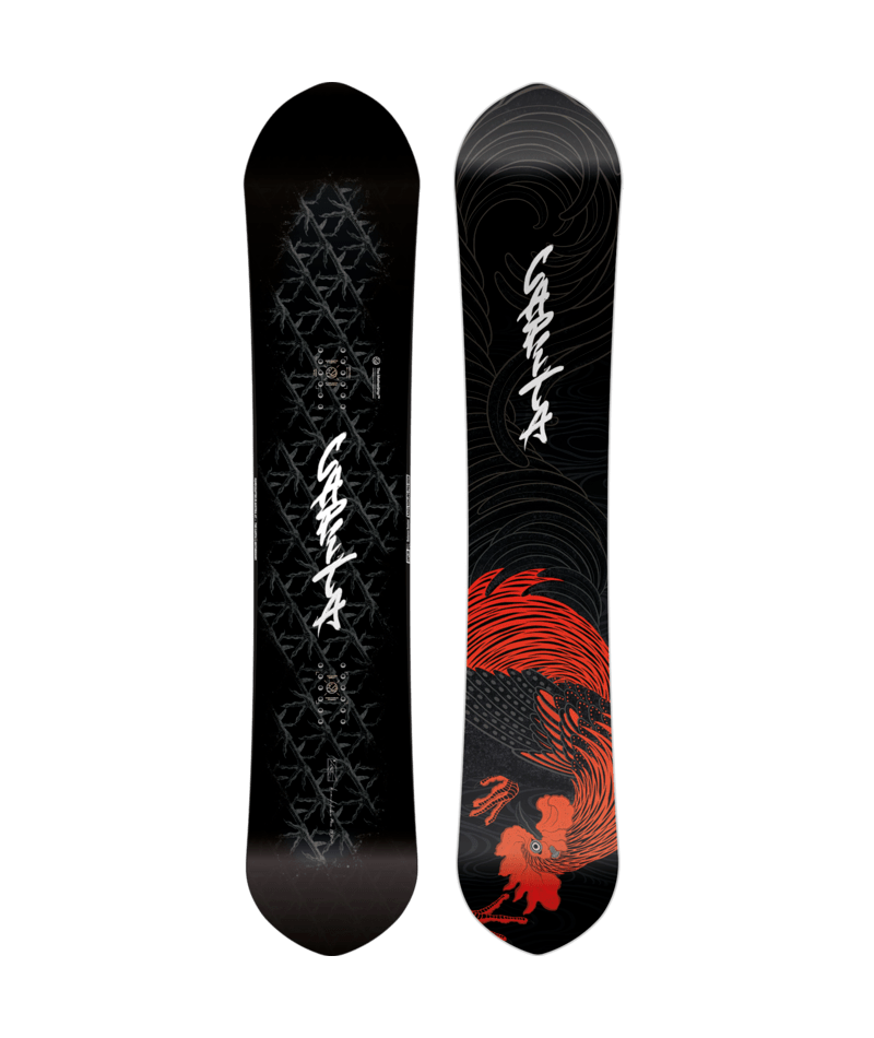 Capita Kazu Kokubo Pro Wide snowboard for winter snowboarding, showing the colorful top surface and wide base design.