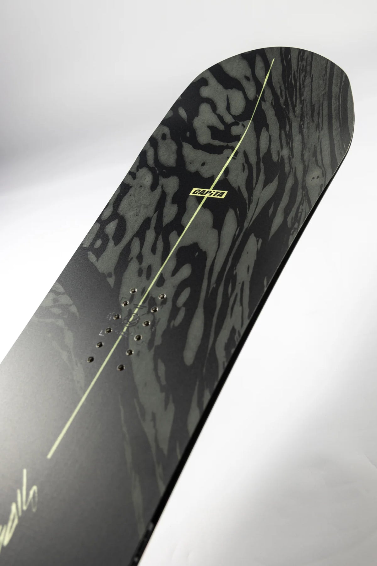 Capita Sidewinder snowboard for winter snowboarding, featuring a sleek design and durable construction, ideal for all-mountain riding.