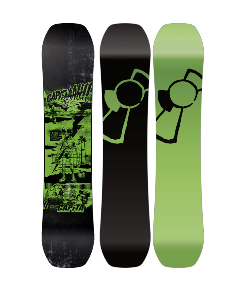 Capita Youth Brigade Mini Kids Snowboard for children, featuring a vibrant design suitable for young snowboarders.