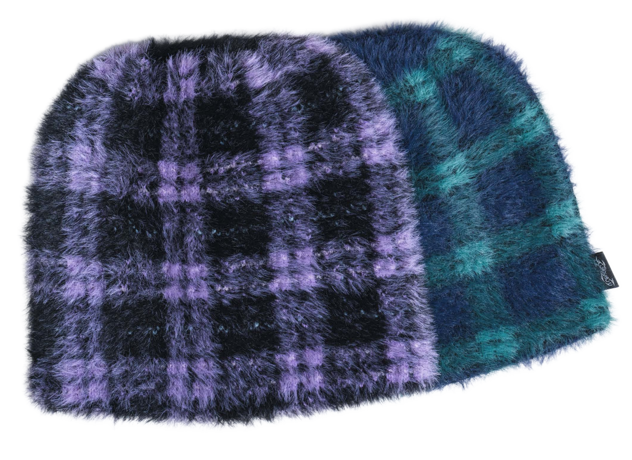 Corduroy Dobunezumi Mohair Beanie for men and women, featuring soft mohair and a textured corduroy design.