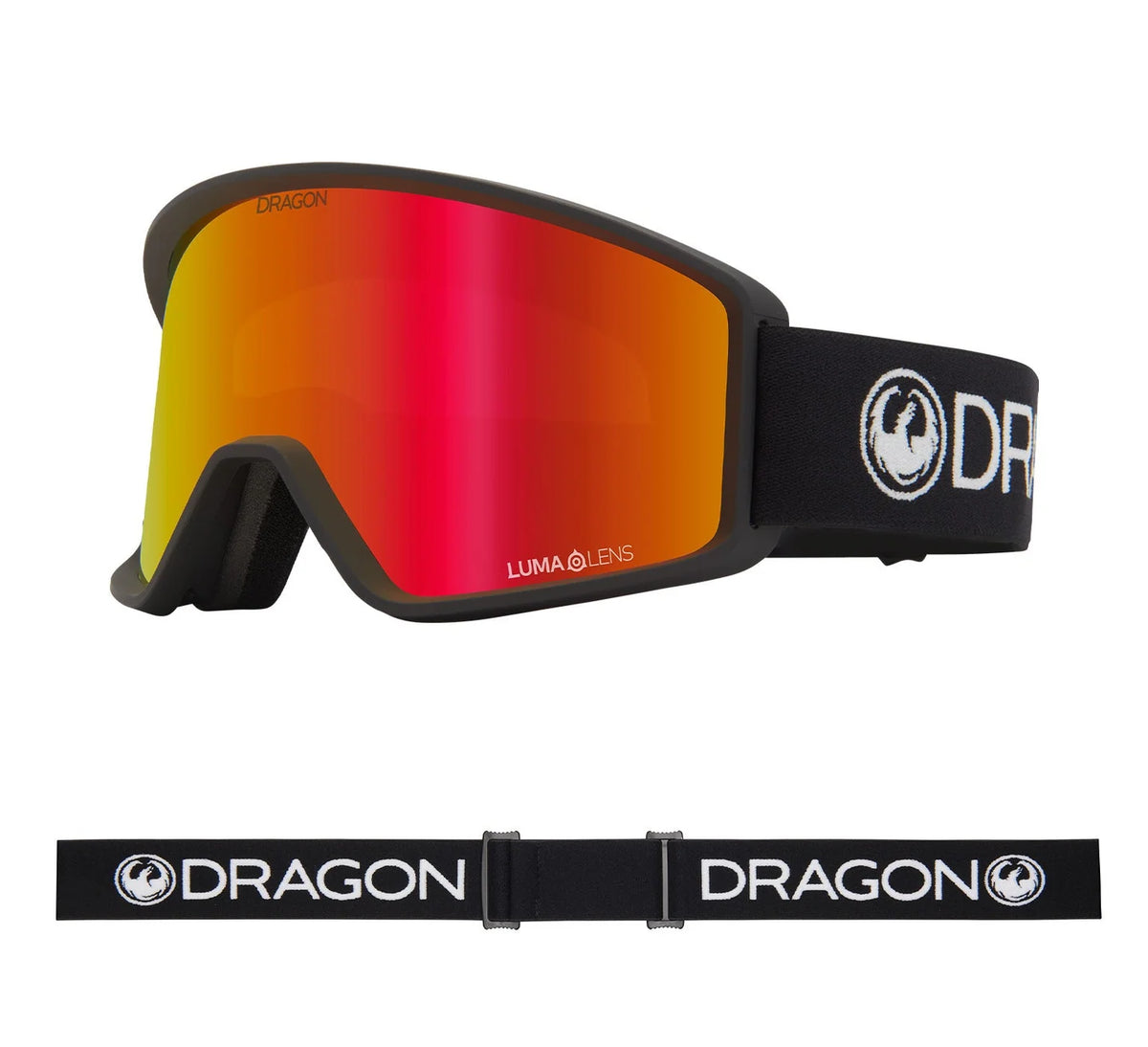Black Dragon DXT OTG Snow Goggle 2027 with adjustable strap and dual lenses for optimal visibility in winter sports.