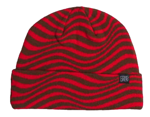 Corduroy Freakout Beanie in lava color, unisex knit hat for men and women featuring a textured corduroy design.