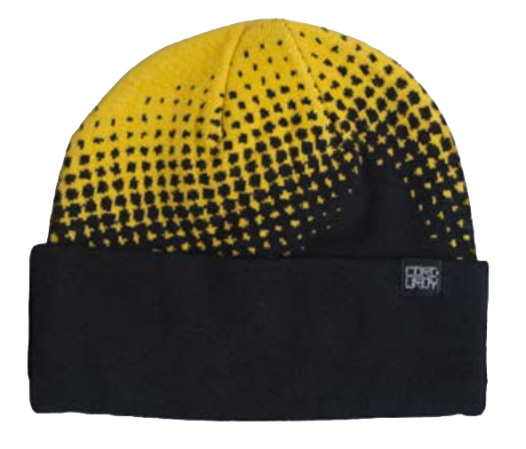 Black Corduroy Halftone Beanie by Corduroy, suitable for men and women, featuring a textured, stylish design.