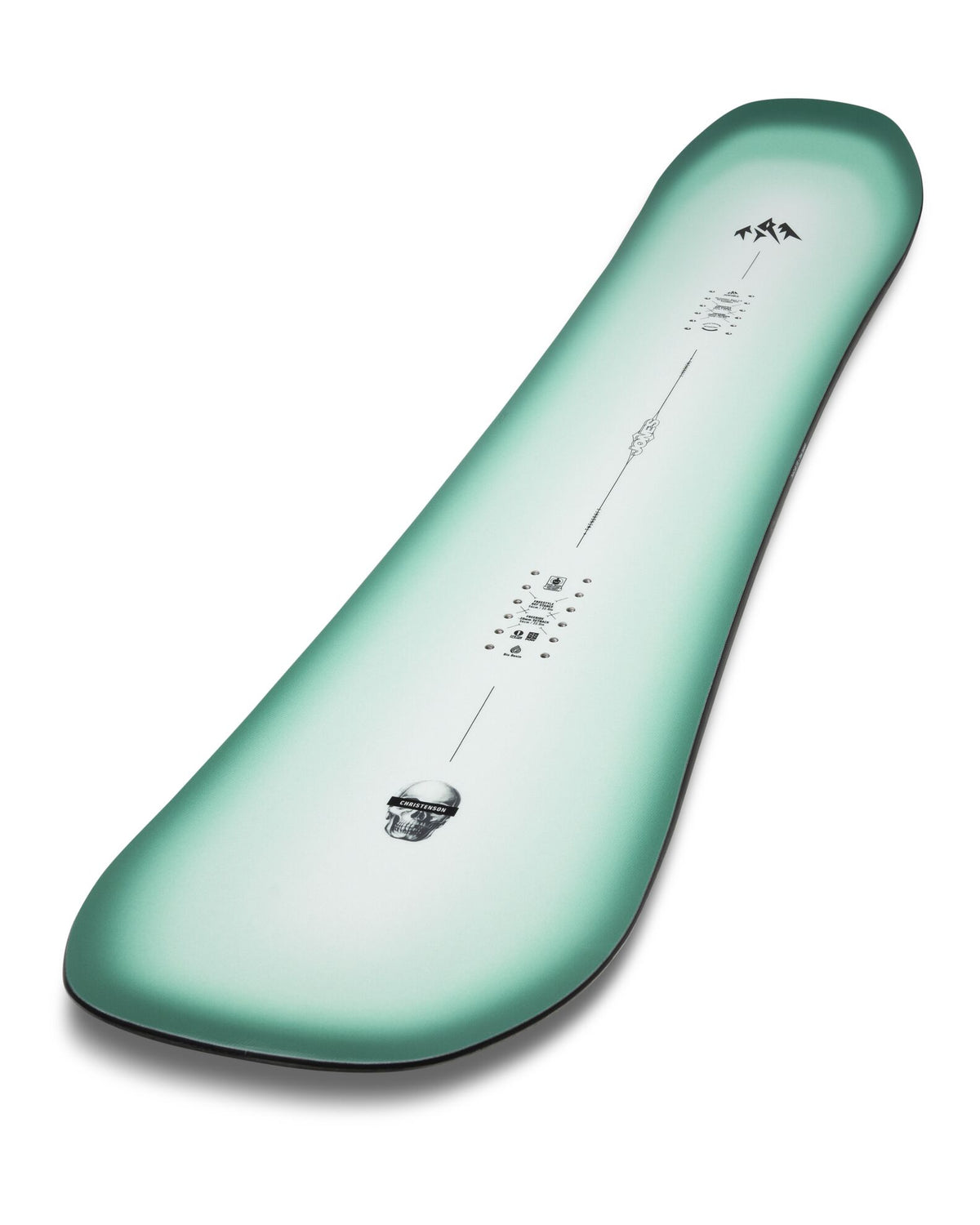 Jones Twincraft Snowboard 2027 with a detailed topsheet design, featuring a sleek snow-themed graphic and vibrant colors.