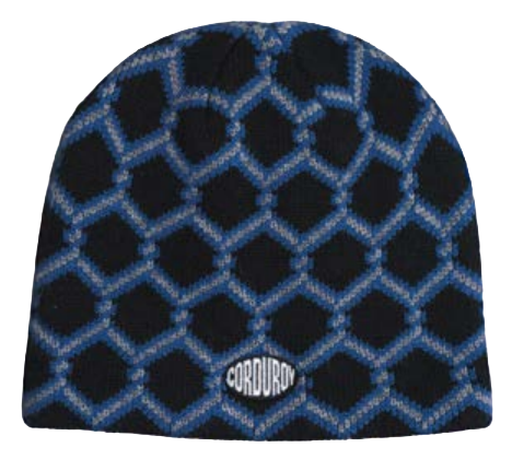 Black Corduroy Keep Out Skully Beanie for men and women with bold "Keep Out" embroidery, stylish and warm winter accessory.