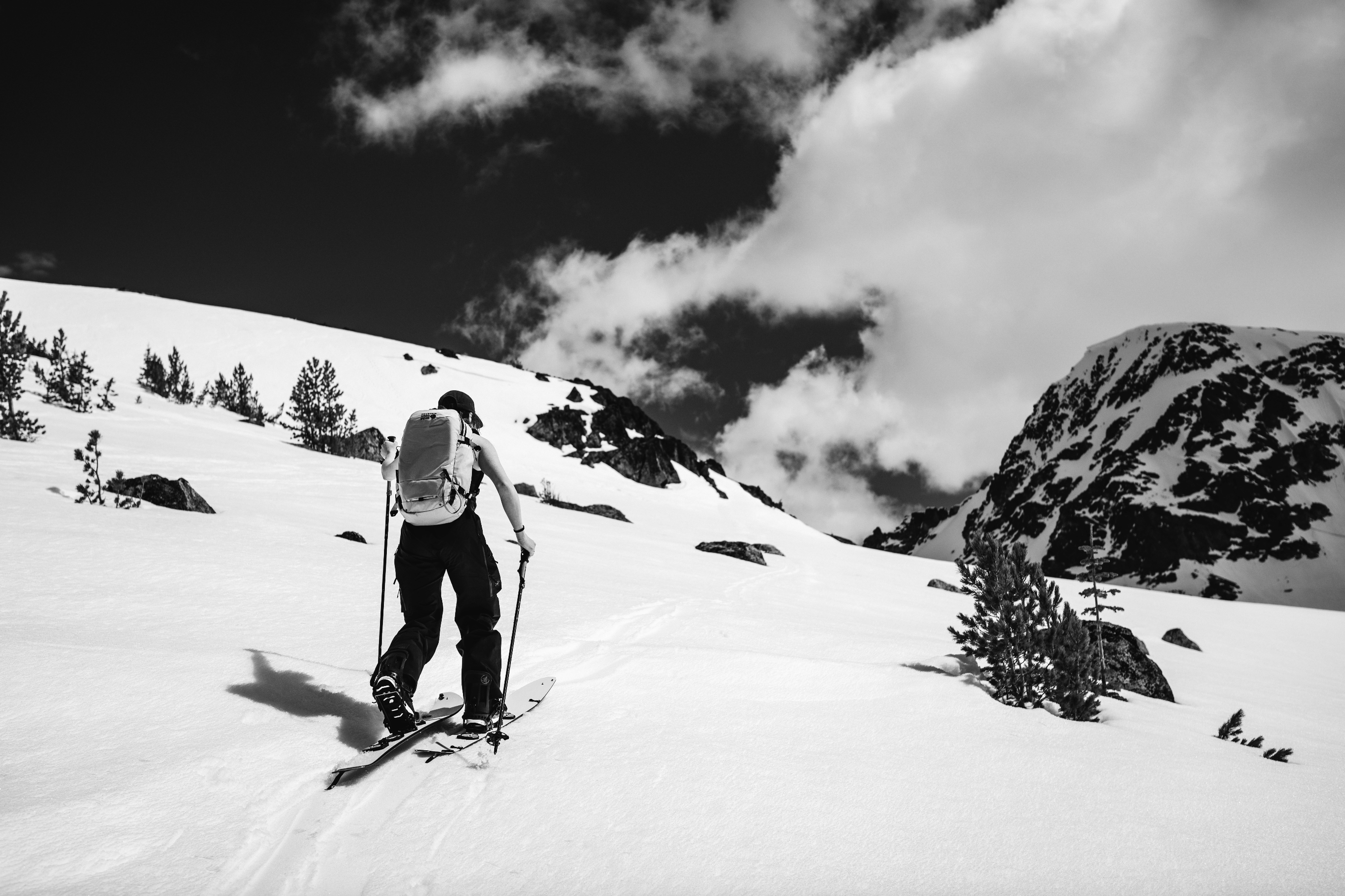 Korua Quill Split Snowboard designed for snowboarding, shown in a split configuration on snow.