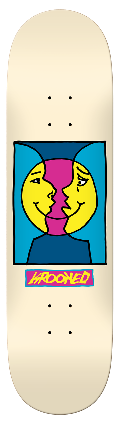 Krooked Moon Smile in Cream Skate Deck - M I L O S P O R T