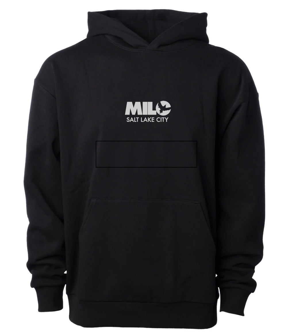 Milosport Heavy Weight Club Pullover Hooded Sweatshirt in Black and Grey - M I L O S P O R T