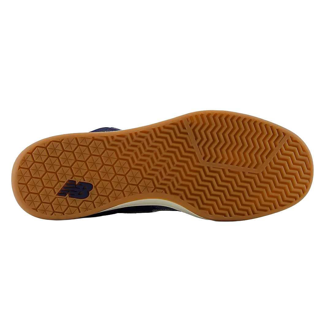Sole view of the New Balance Numeric 440 High V2 skate shoe showing the padded collar, perforated heel and gum outsole.