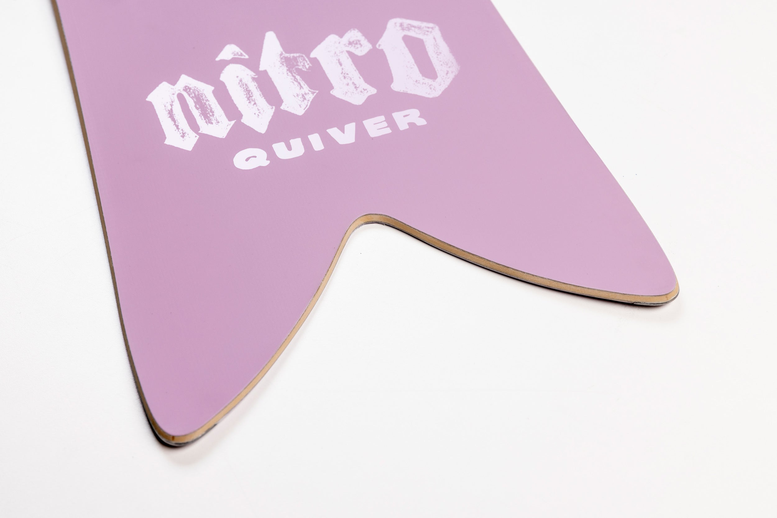 Nitro Fin Twin Quiver Series Snowboard 2027 with swallowtail design, featuring a sleek black and white graphic for winter snowboarding.