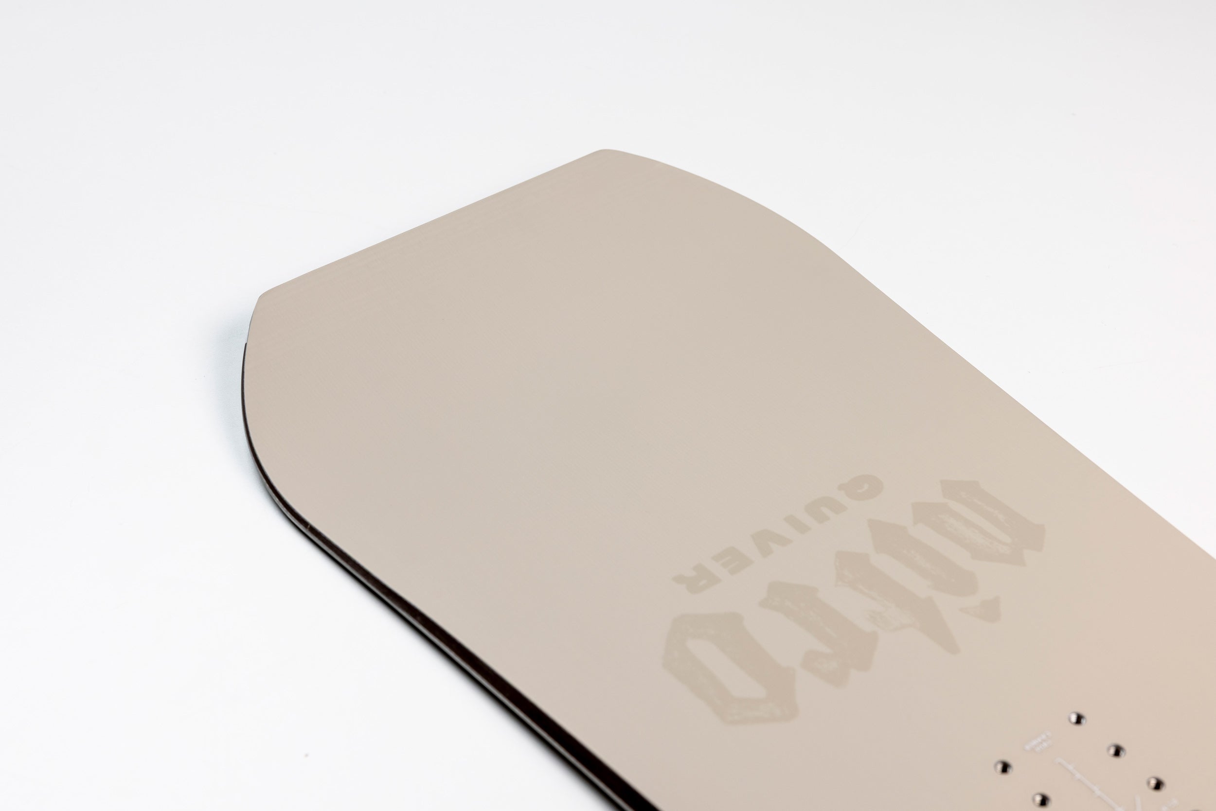 Close-up of the tail of Nitro Mastercarve Quiver Series Snowboard 2027 showing the snowboard's design and construction details.