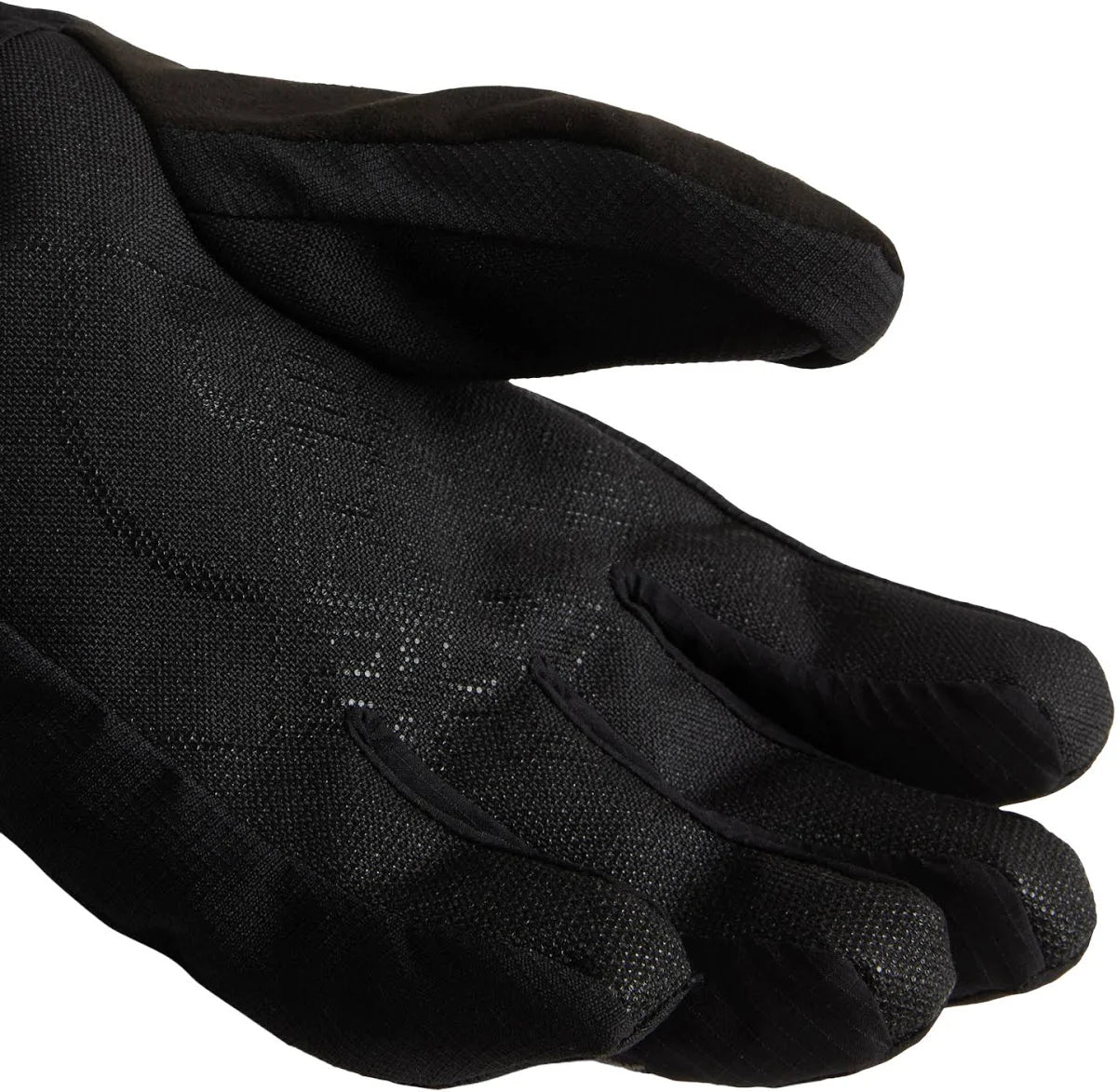 Close-up of the textured palm and finger grip panels on The North Face Men’s Montana Glove in TNF Black.