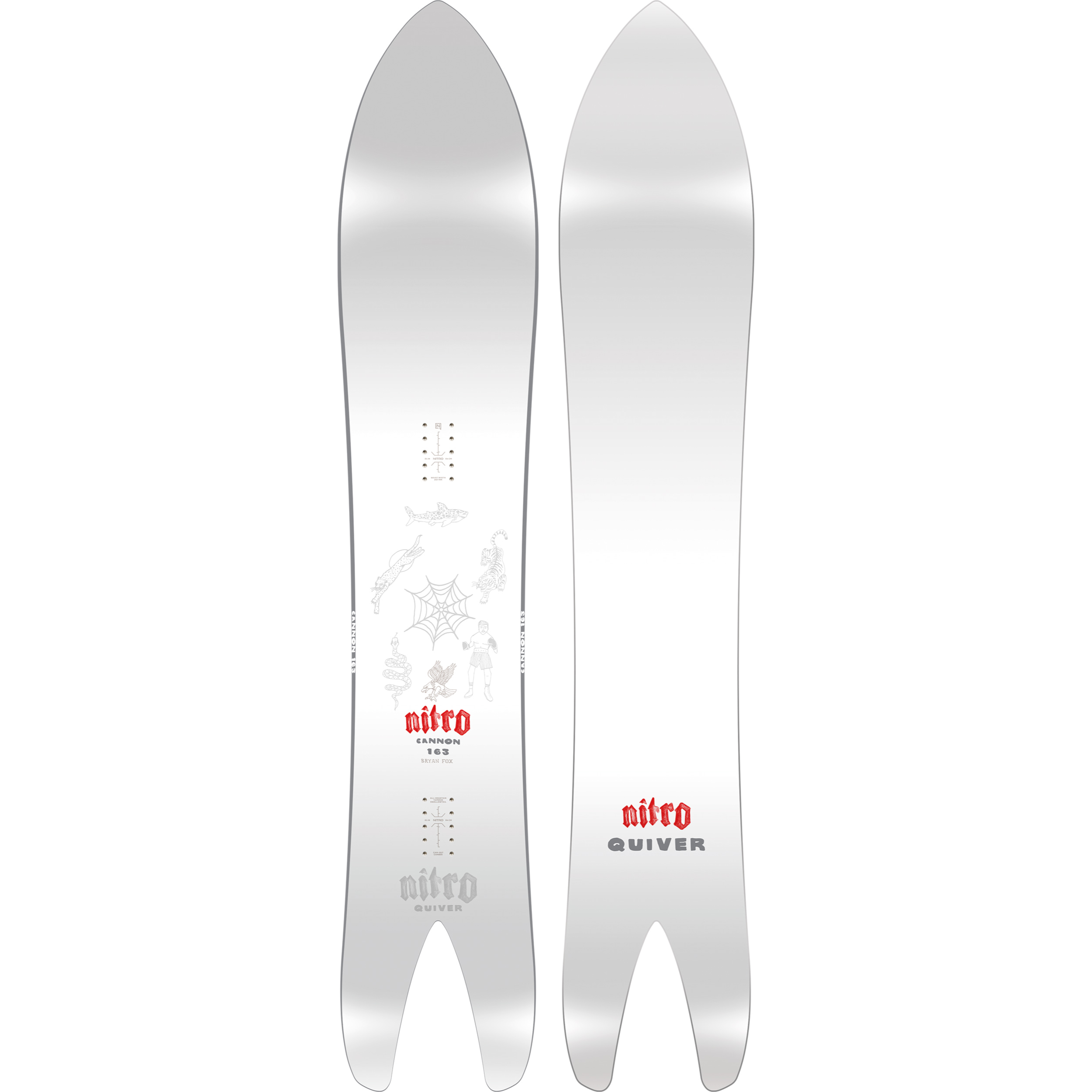 Nitro Cannon Quiver Series snowboard 2027, featuring a sleek design and graphics, designed for snowboarding adventures.