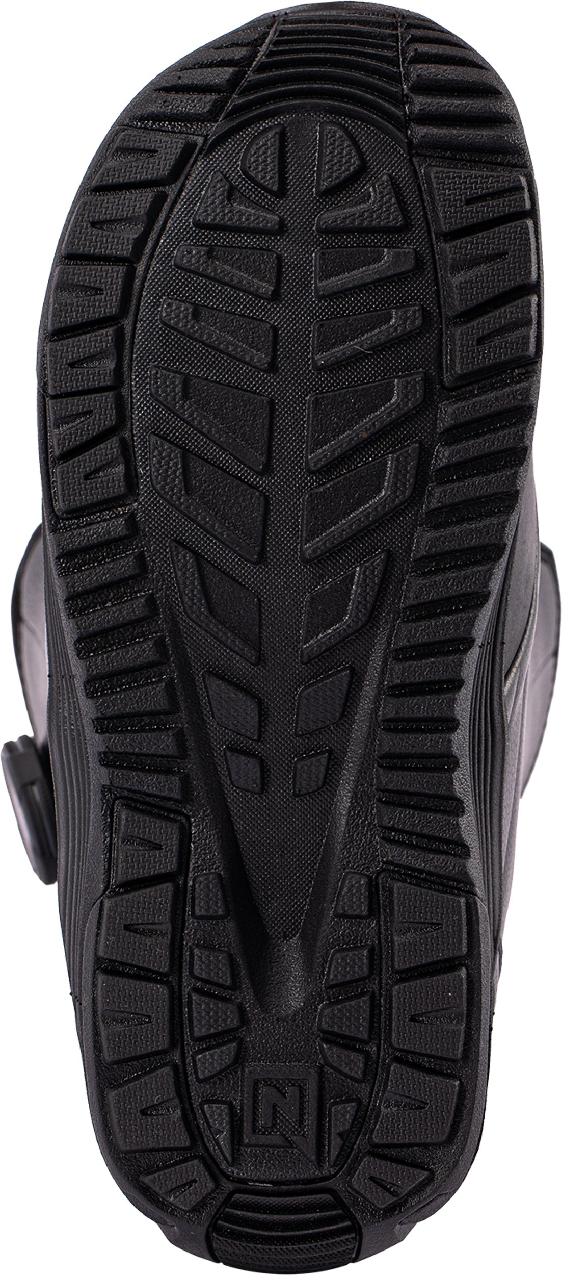 Nitro Crown Boa women's snowboard boots from 2027 with black and red design, featuring thick soles and reinforced ankle support.