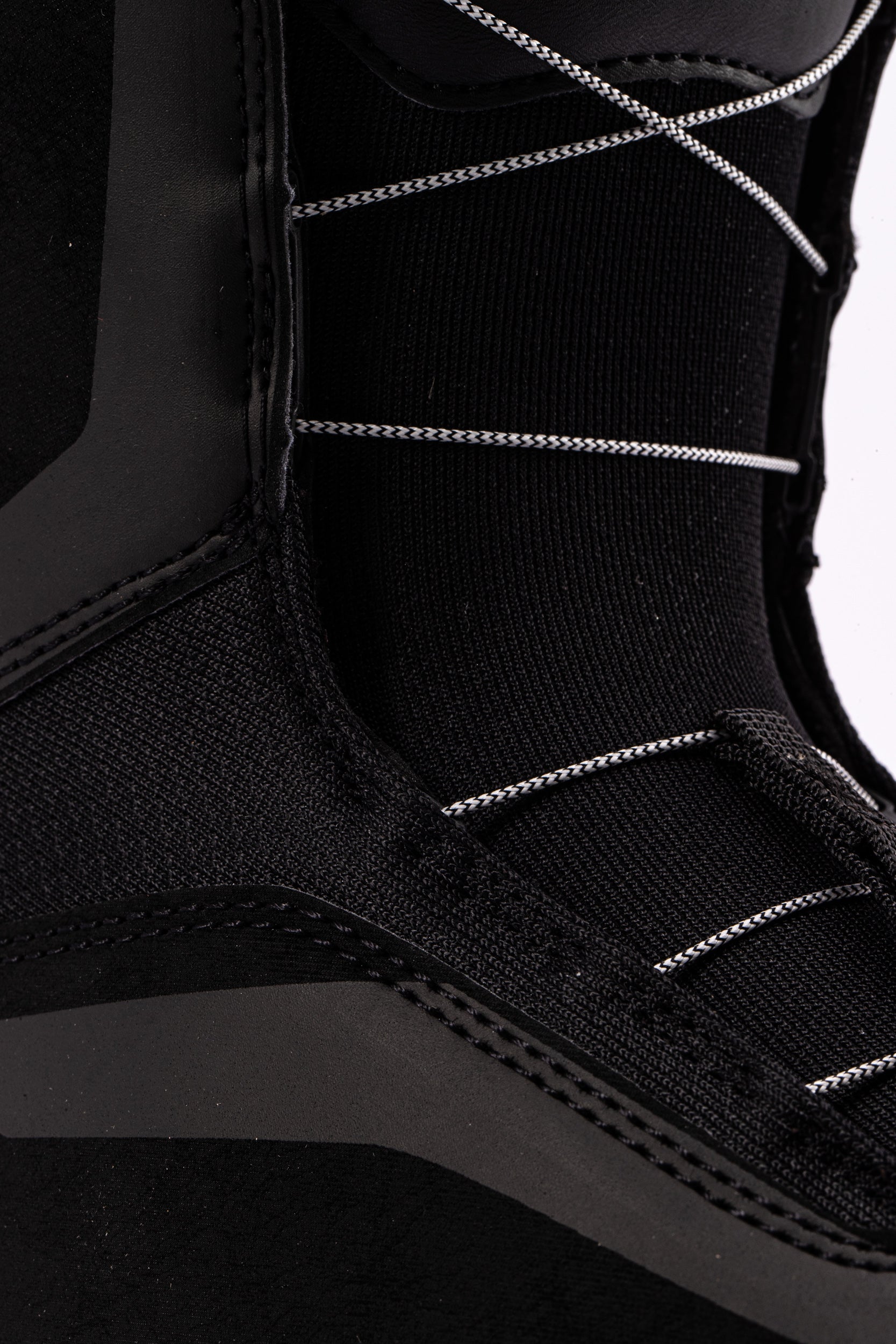 Black Nitro Sentinel Boa snowboard boots with laces, designed for snowboarding and featuring a secure fit.