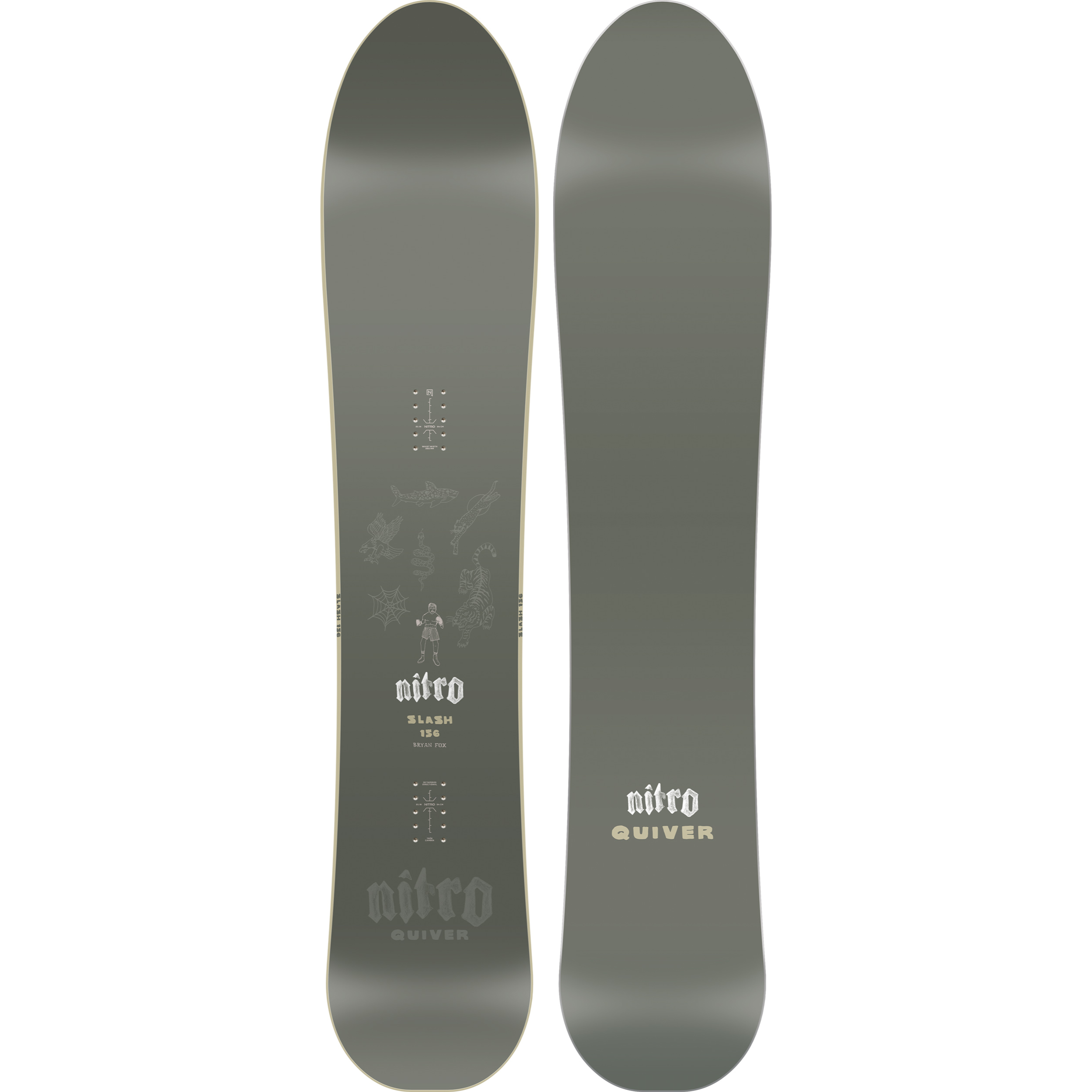 Nitro Slash Quiver Series Snowboard 2027, a snowboarding snowboard with a sleek design, ready for winter adventures.