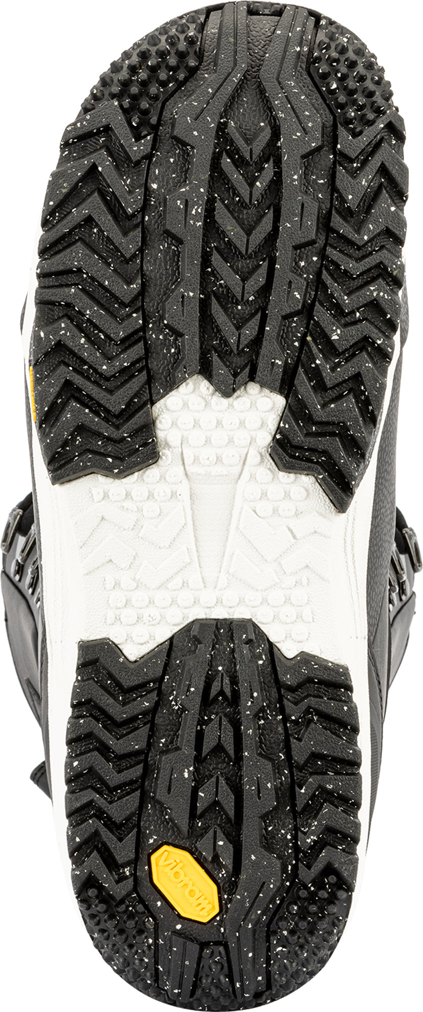 Black Nitro Venture Pro Lace Snowboard Boots with sturdy soles, designed for performance and comfort in snowy conditions.