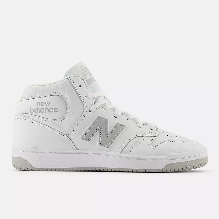 New Balance Numeric 480 High Skate Shoe in White and Grey - M I L O S P O R T