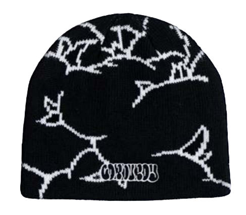 Black Corduroy The Nug Beanie by Pat Fava, stylish unisex knit hat featuring a textured corduroy fabric.