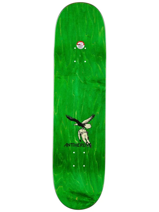 Antihero Pfanner Liberdad 8.25-inch skateboard deck featuring bold graphic design and classic skateboard shape.