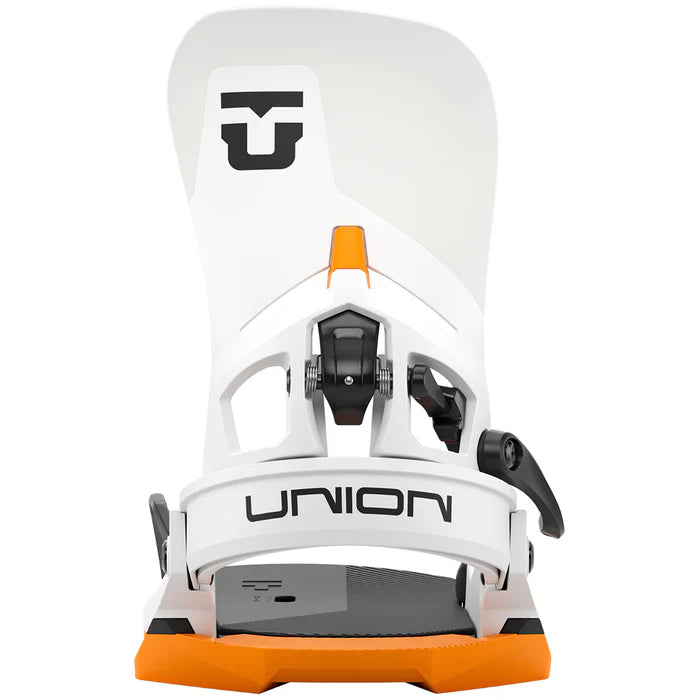Union Atlas Step On snowboard bindings for winter snowboarding, featuring durable design and secure strap system.