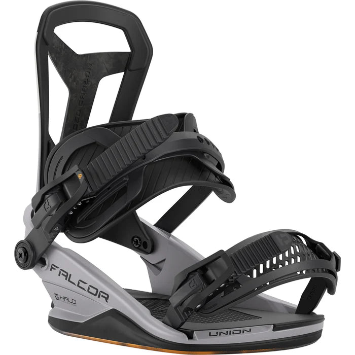 Union Falcor snowboard bindings for 2026, featuring durable construction and adjustable straps, designed for snowboarding enthusiasts.
