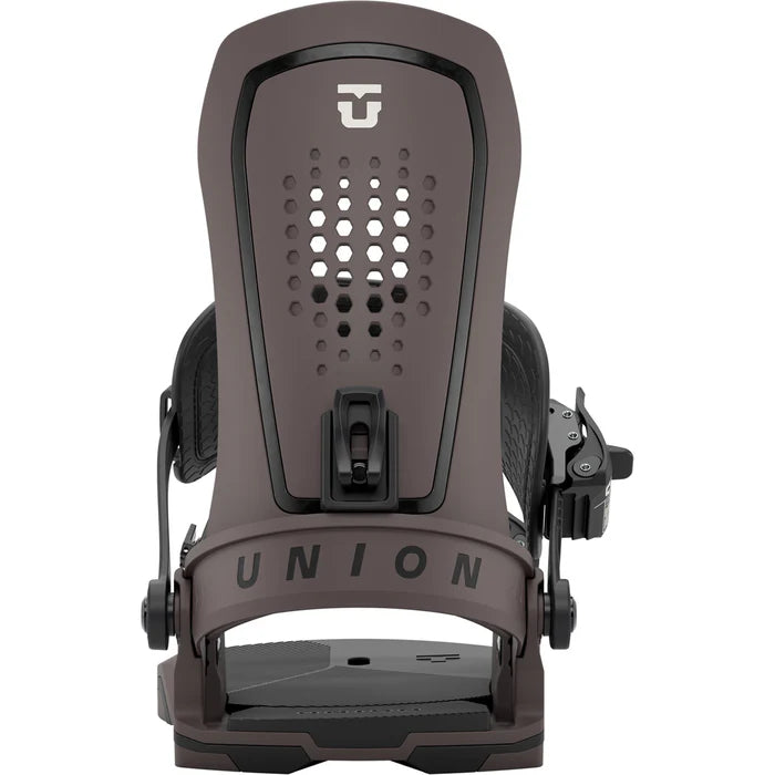 Union Force snowboard bindings 2026, durable black bindings with high ankle support and adjustable straps for snowboarding.