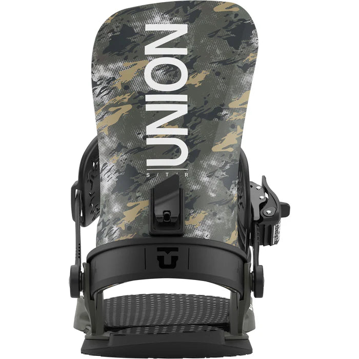 Union STR Snowboard Bindings 2026 for snowboarding, featuring durable straps and high-performance design, displayed on a white background.