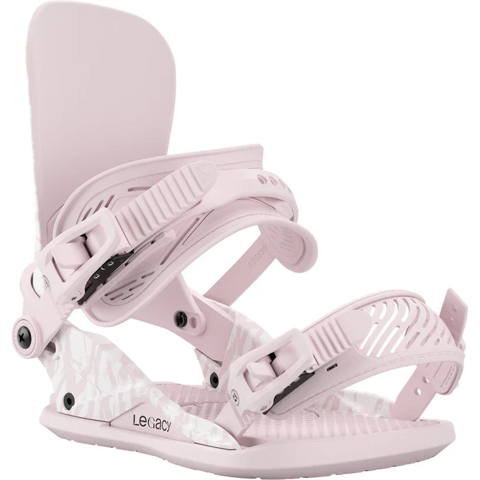 Union Legacy Women's snowboard bindings for snowboarding, featuring durable straps and high-quality construction.