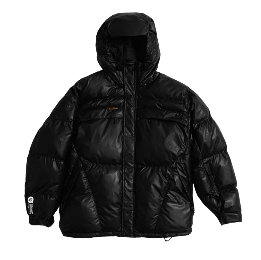 Autumn Magma Puffy Snow Jacket for men and women, featuring a warm, insulated design with a bright magma color and puffy style.