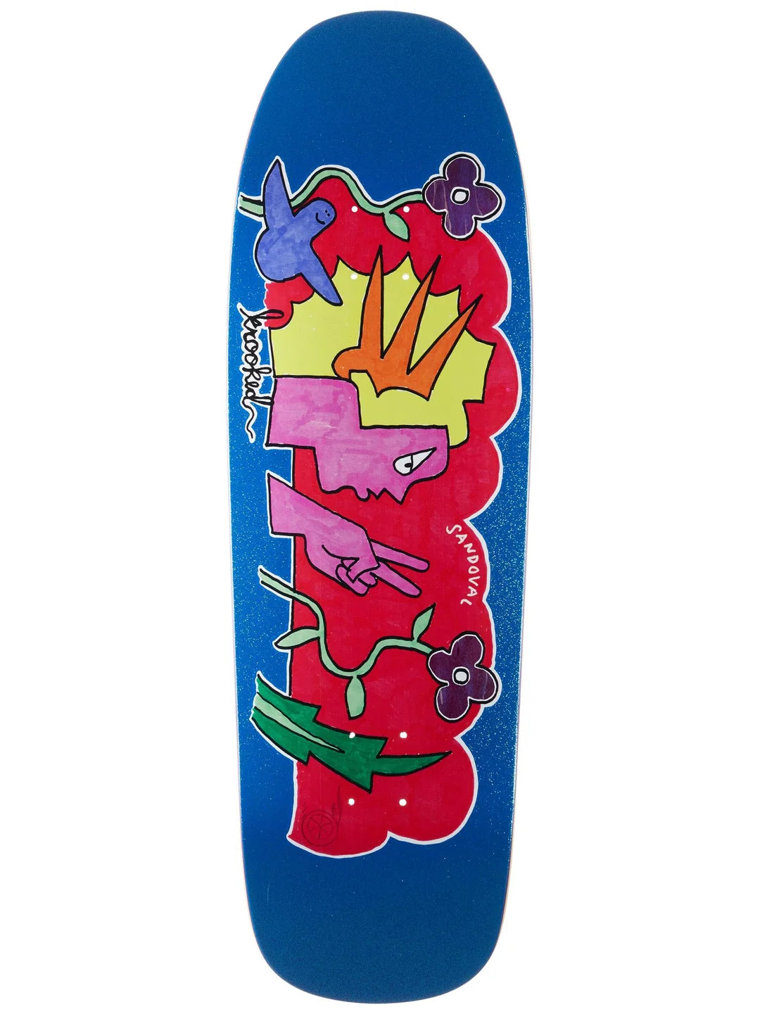 Krooked Sandoval Peace Sign Skateboard Deck in 9.81''
