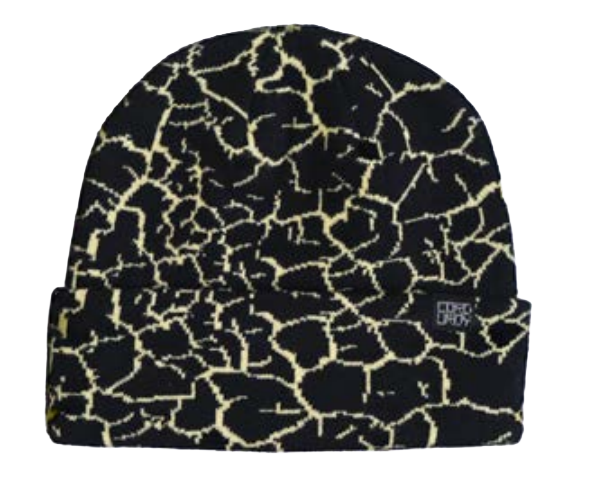 Black Corduroy Rumble Beanie for men and women, stylish knit hat with a textured corduroy finish.