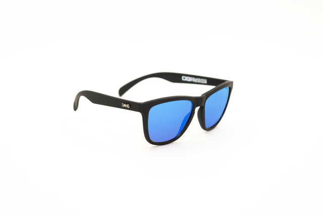 Dang Shades Premium OG Sunglasses in black with stylish frame and tinted lenses, accessory for a trendy outdoor look.