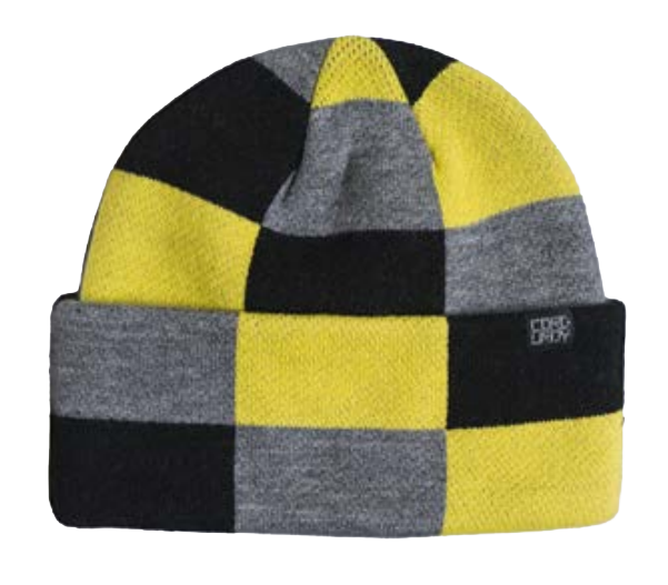 Black Corduroy Squared Beanie by Corduroy, suitable for men and women, featuring a textured, squared pattern.