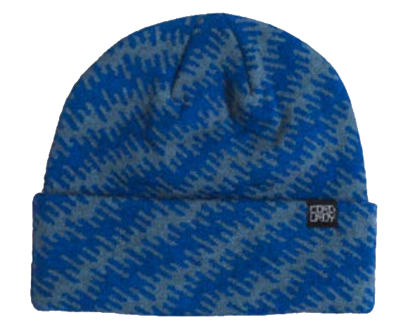 Corduroy Static Camo Beanie for men and women, featuring a stylish camo pattern in static midnight colors.