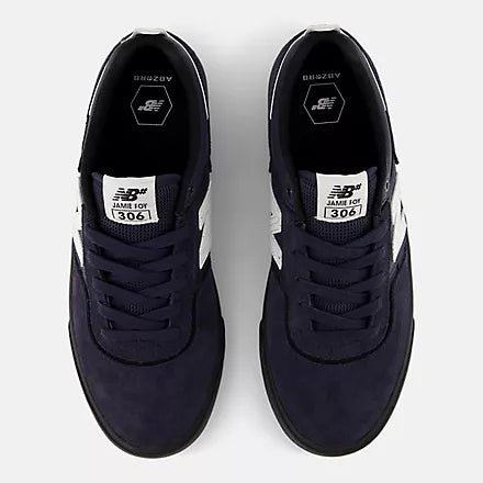 New Balance Numeric 306 Foy skate shoes in eclipse and black, featuring durable design and skateboarding style.