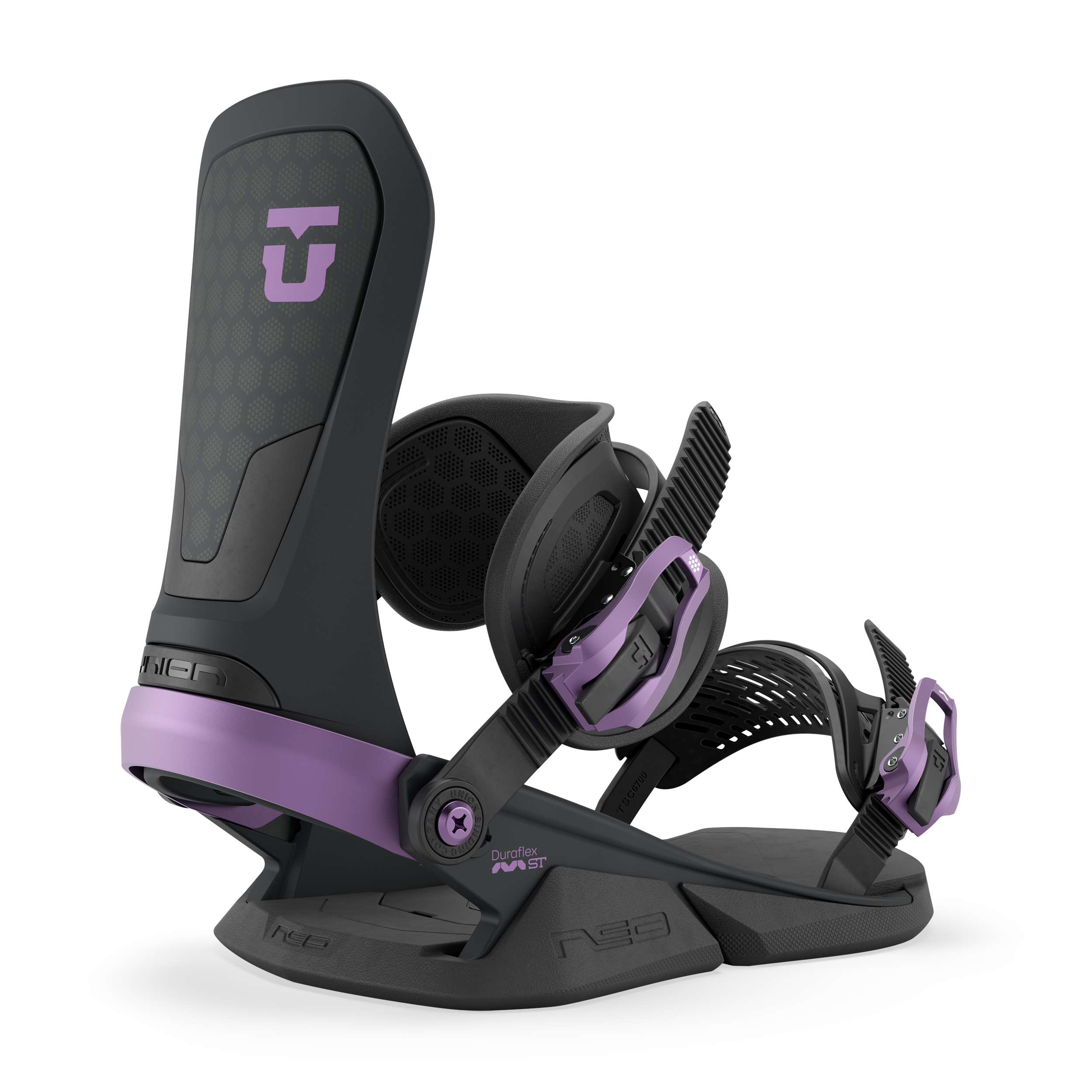 Union Neo Snowboard Binding 2027 in black, featuring adjustable straps and durable construction for snowboarding performance.