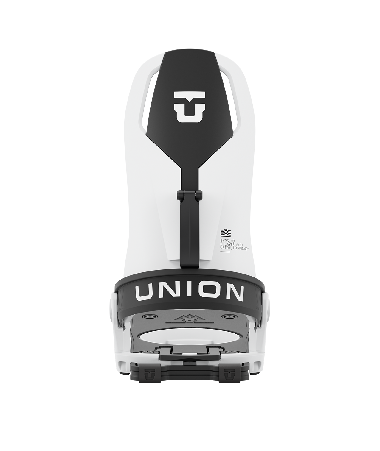 Black Union Charger Splitboard Bindings for snowboarding, featuring adjustable straps and durable construction.
