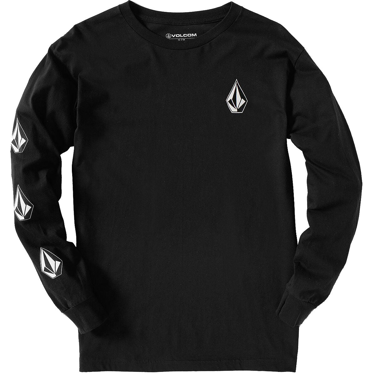 Volcom Iconic Stone Long Sleeve T Shirt in Black - M I L O S P O R T