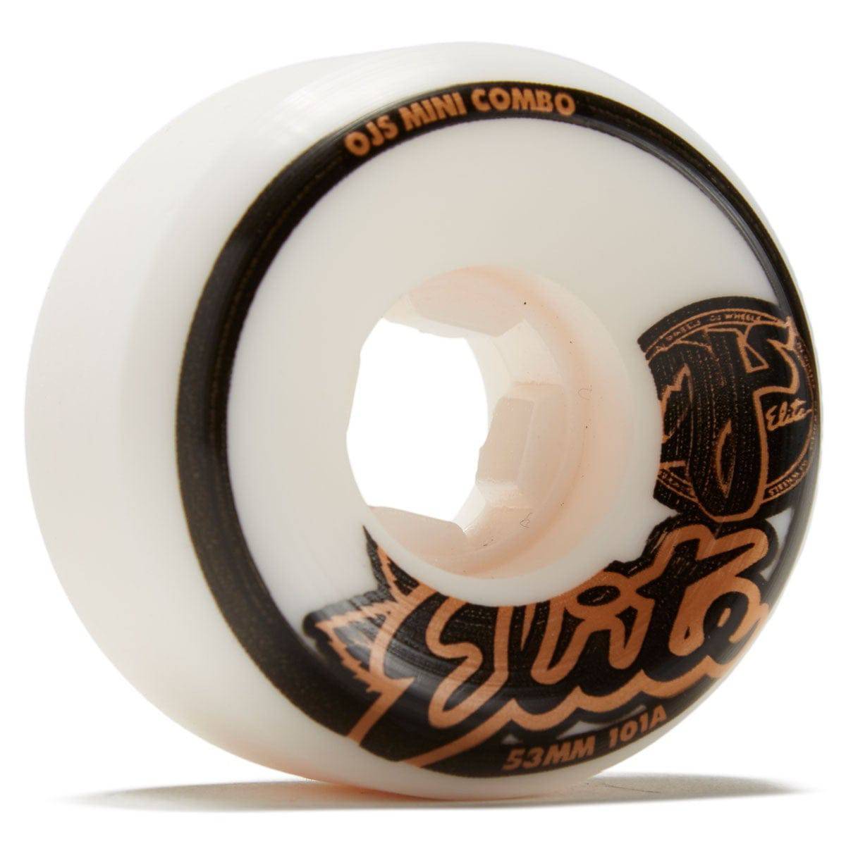 OJ Wheels 53mm Elite White Mini Combo 101a Skate Wheel - M I L O S P O R T