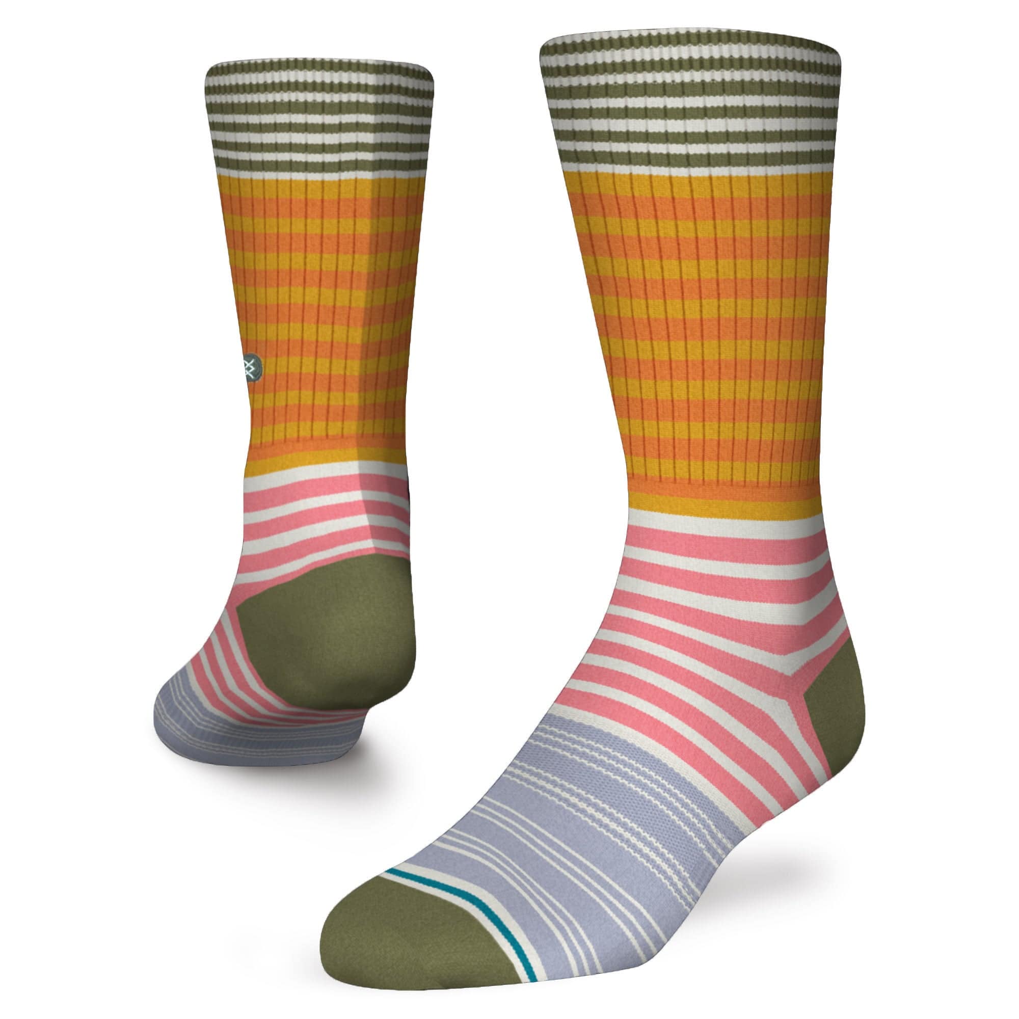 Stance Sunshine Stripe Crew Sock in Off White - M I L O S P O R T